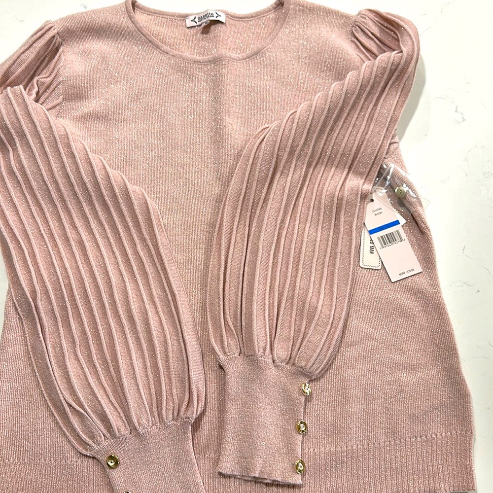 NWT-Pre-Shrunk Yarn Sweater-Blush Pink